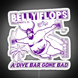 Funny Beer Belly Flop Pub Weird Tequila Mezcal RGB Neon Sign