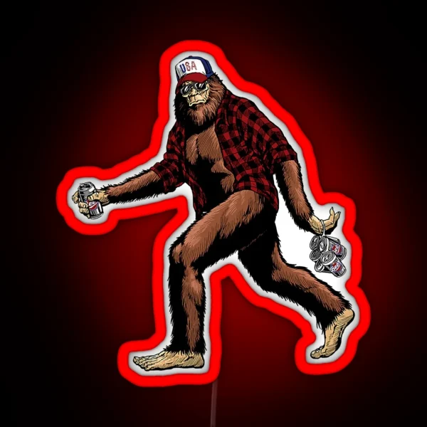 Funny Big Foot Big Foot And Beer Big Foot RGB Neon Sign