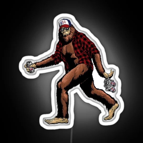 Funny Big Foot Big Foot And Beer Big Foot RGB Neon Sign