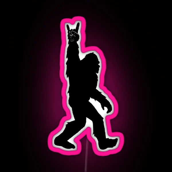 Funny Bigfoot Rock And Roll For Sasquatch Believers RGB Neon Sign