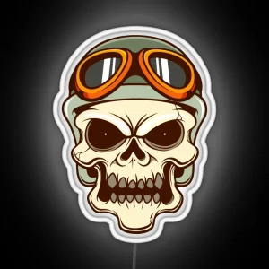 Funny Biker Skull RGB Neon Sign