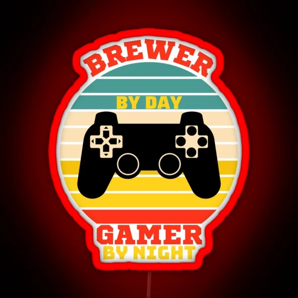 Funny Brewer Gaming Vintage Video Games Lovers RGB Neon Sign