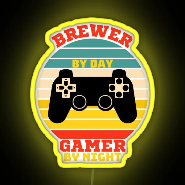 Funny Brewer Gaming Vintage Video Games Lovers RGB Neon Sign