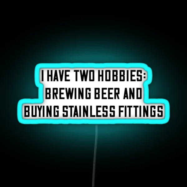 Funny Brewing Beer And Collecting Stainless Fittings RGB Neon Sign