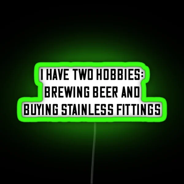 Funny Brewing Beer And Collecting Stainless Fittings RGB Neon Sign