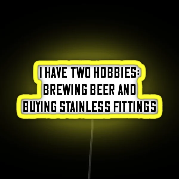 Funny Brewing Beer And Collecting Stainless Fittings RGB Neon Sign