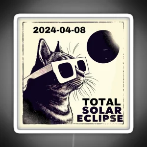 Funny Cat Total Solar Eclipse 2024 RGB Neon Sign