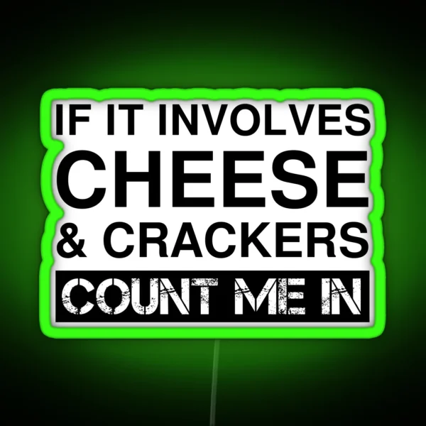 Funny Cheese And Crackers Biscuits Snack Food RGB Neon Sign