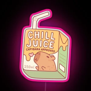 Funny Chill Juice Capybara Approved Juice Box RGB Neon Sign