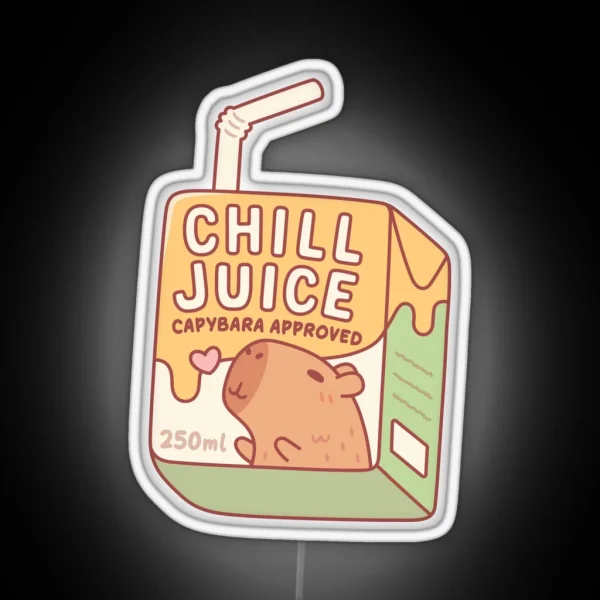 Funny Chill Juice Capybara Approved Juice Box RGB Neon Sign