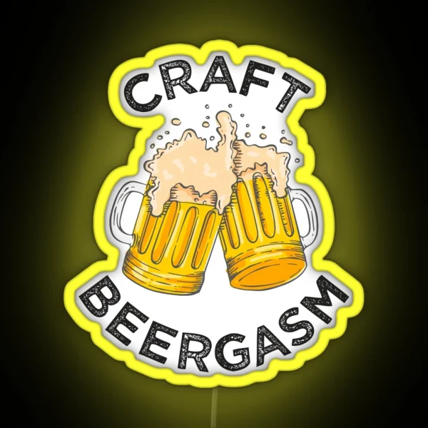 Funny Craft Beer Drinking Beergasm RGB Neon Sign