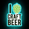 RGB Neon Sign Featuring Quirky Craft Beer Quote with Hops