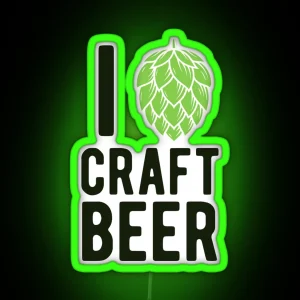 Funny Craft Beer Quote With Hops RGB Neon Sign