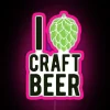RGB LED Neon Sign Displaying Funny Craft Beer Quotes with Hops