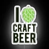 RGB Neon Sign Featuring Funny Beer Quote with Hops Design