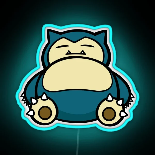 Funny Cute Snorlax Cartoon Anime Meme RGB Neon Sign