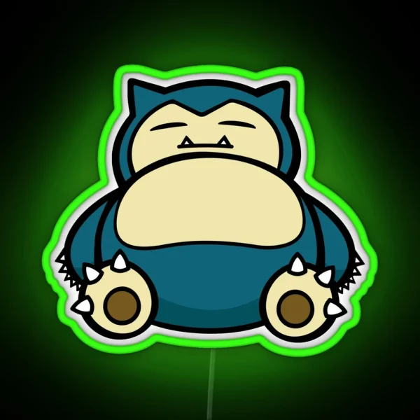 Funny Cute Snorlax Cartoon Anime Meme RGB Neon Sign
