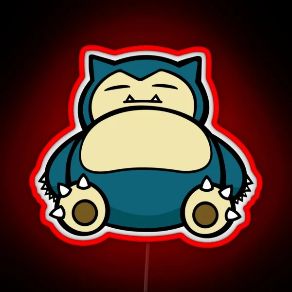 Funny Cute Snorlax Cartoon Anime Meme RGB Neon Sign
