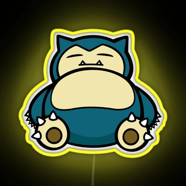 Funny Cute Snorlax Cartoon Anime Meme RGB Neon Sign