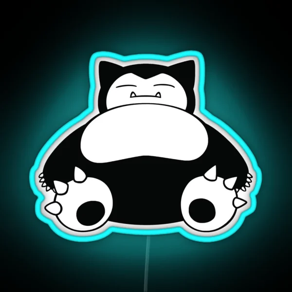 Funny Cute Snorlax Cartoon Anime Meme RGB Neon Sign