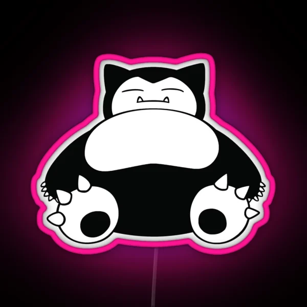 Funny Cute Snorlax Cartoon Anime Meme RGB Neon Sign