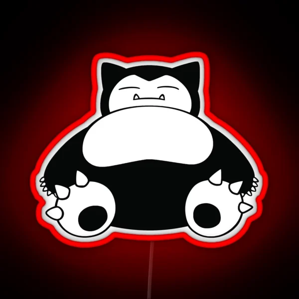Funny Cute Snorlax Cartoon Anime Meme RGB Neon Sign