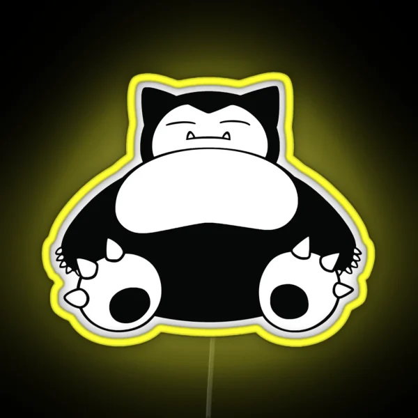 Funny Cute Snorlax Cartoon Anime Meme RGB Neon Sign