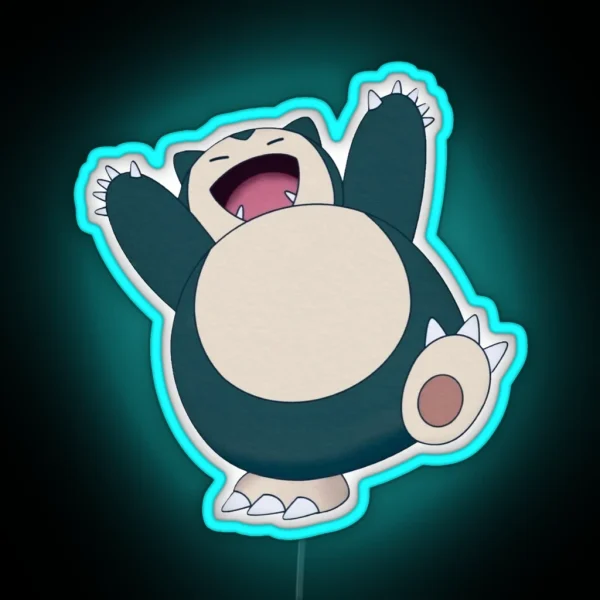 Funny Cute Snorlax Cartoon Anime Meme RGB Neon Sign