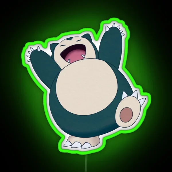 Funny Cute Snorlax Cartoon Anime Meme RGB Neon Sign