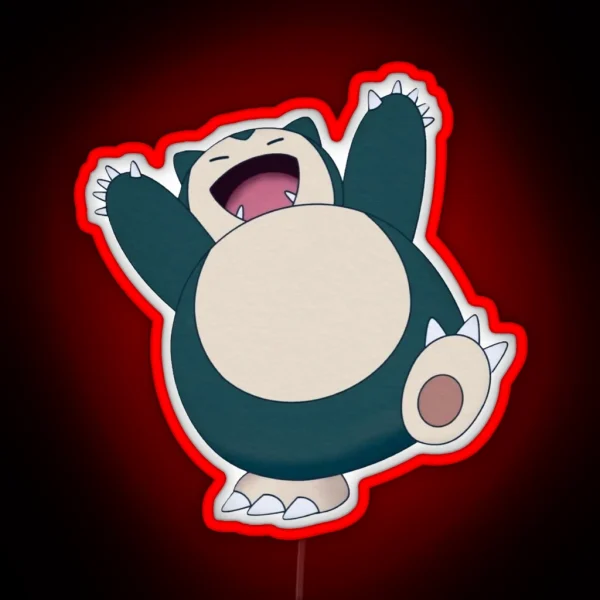 Funny Cute Snorlax Cartoon Anime Meme RGB Neon Sign