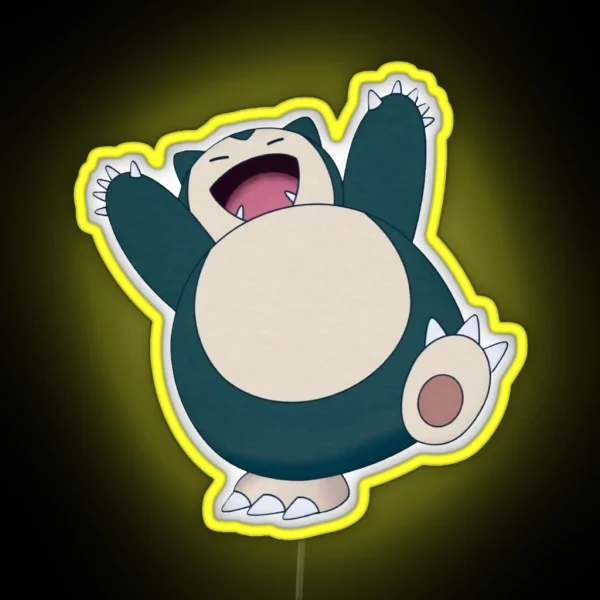 Funny Cute Snorlax Cartoon Anime Meme RGB Neon Sign