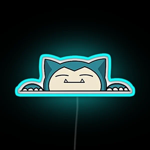 Funny Cute Snorlax Cartoon Anime Memes RGB Neon Sign