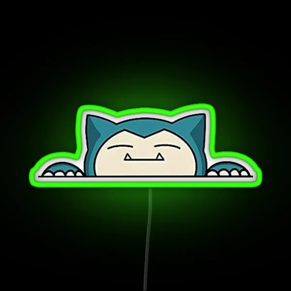 Funny Cute Snorlax Cartoon Anime Memes RGB Neon Sign
