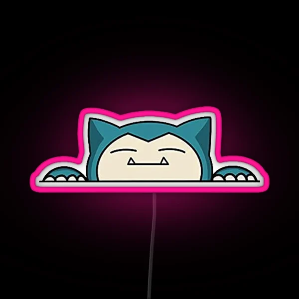 Funny Cute Snorlax Cartoon Anime Memes RGB Neon Sign