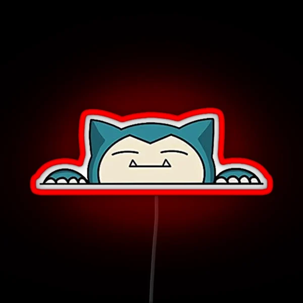Funny Cute Snorlax Cartoon Anime Memes RGB Neon Sign