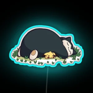 Funny Cute Snorlax Cartoon Anime Memes RGB Neon Sign