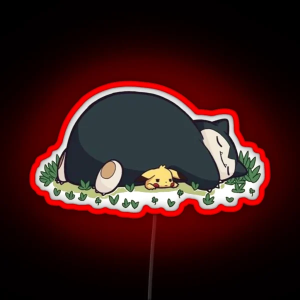 Funny Cute Snorlax Cartoon Anime Memes RGB Neon Sign