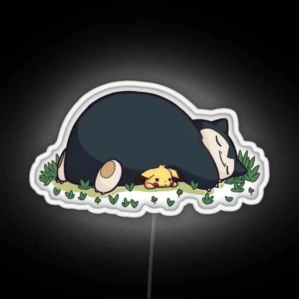 Funny Cute Snorlax Cartoon Anime Memes RGB Neon Sign