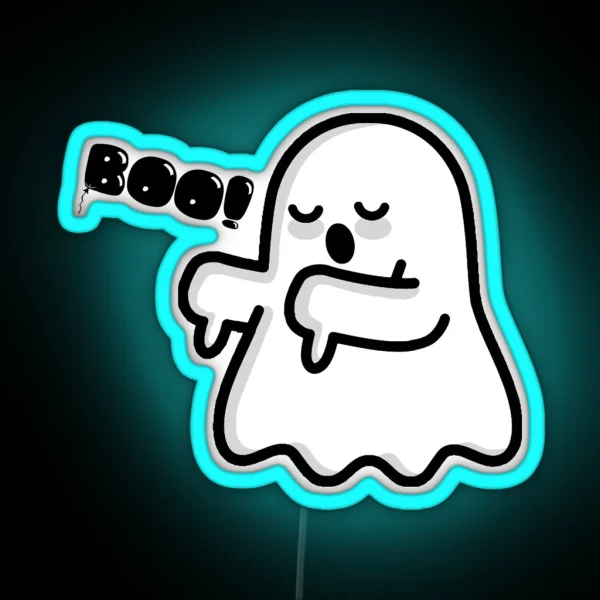 Funny Disapproving Ghost RGB Neon Sign
