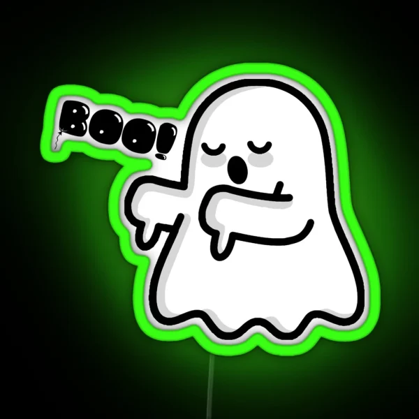 Funny Disapproving Ghost RGB Neon Sign