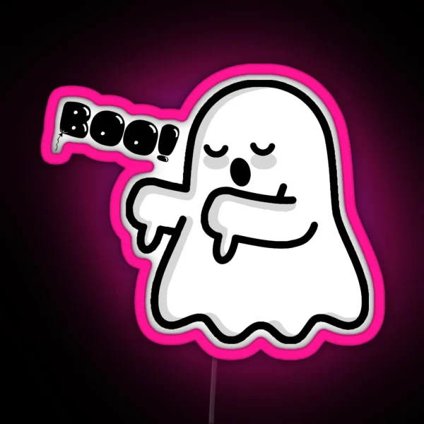 Funny Disapproving Ghost RGB Neon Sign