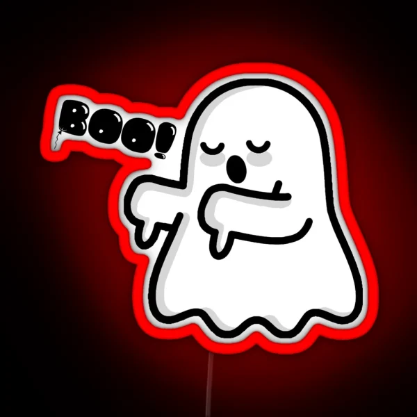 Funny Disapproving Ghost RGB Neon Sign