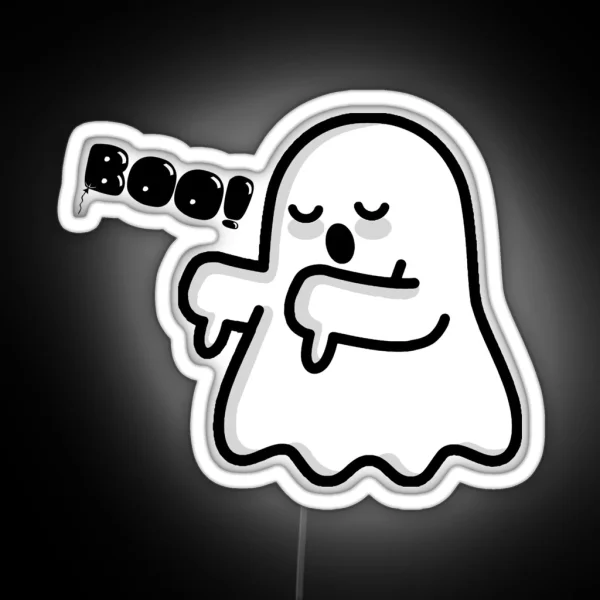Funny Disapproving Ghost RGB Neon Sign