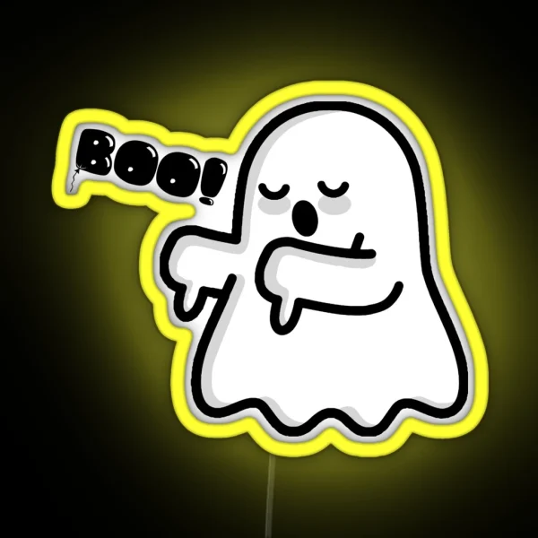 Funny Disapproving Ghost RGB Neon Sign
