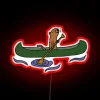 Whimsical Neon Sign Featuring a Happy Sea Otter in Canoe