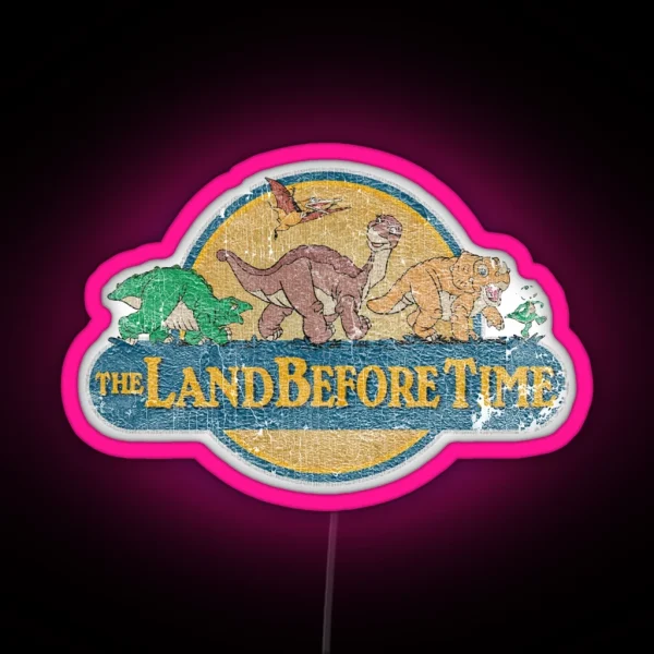 Funny Gifts The Land Before Time Retro Wave RGB Neon Sign