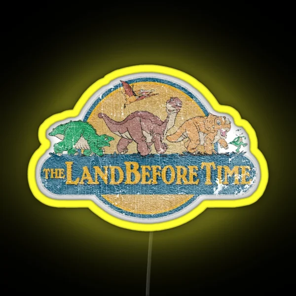 Funny Gifts The Land Before Time Retro Wave RGB Neon Sign
