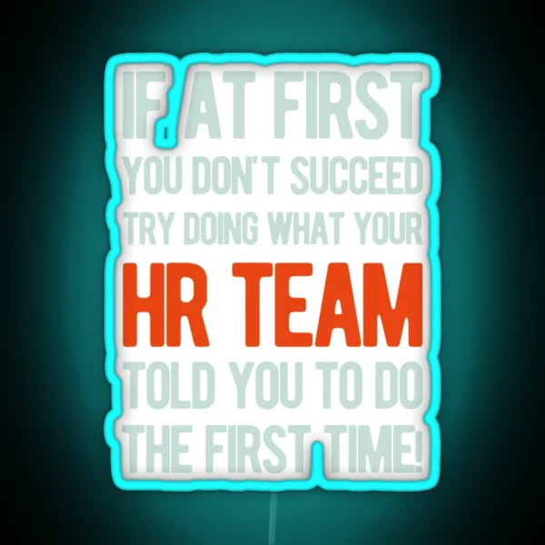 Funny Human Resources HR RGB Neon Sign