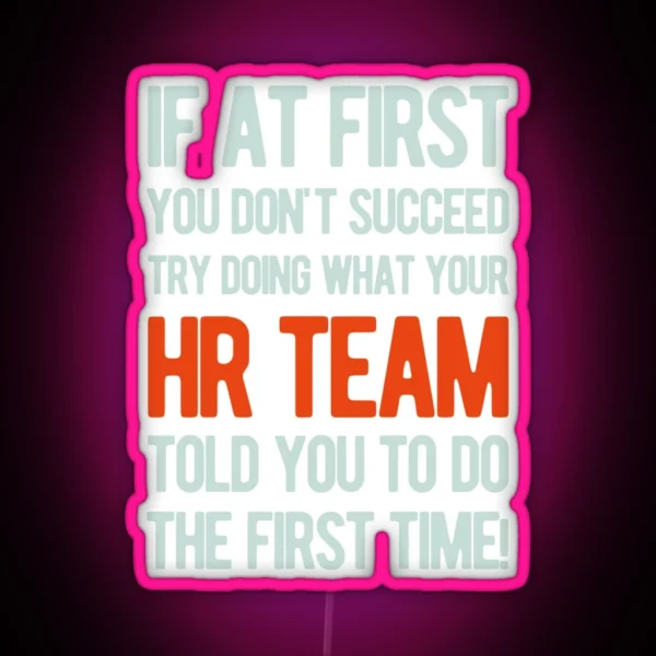 Funny Human Resources HR RGB Neon Sign