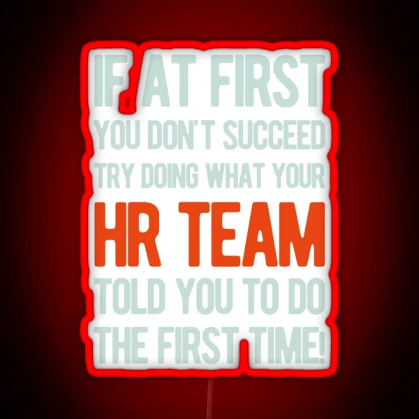Funny Human Resources HR RGB Neon Sign